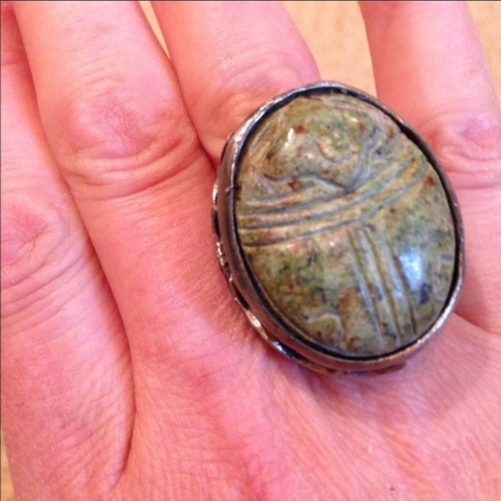 Valentino Scarab Ring adjustable Turquoise stone